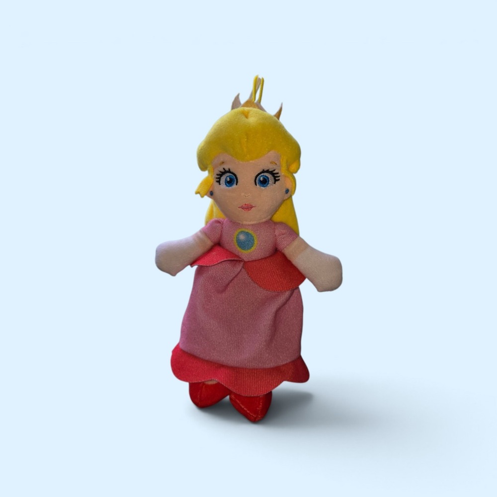 Nintendo Super Mario Princess Peach Plush Keychain Pink Dress Mini Toy